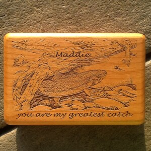 Personalized Fly Box for Fly Fishing Personalize, Engrave, Customize Great for your special fisherman image 2