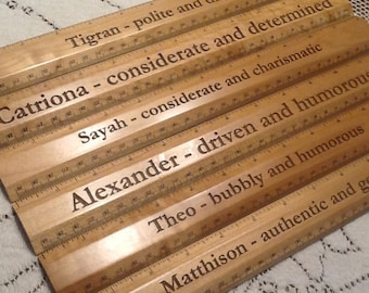 Hardwood Ruler - Engrave, Personalize, Customize - Affordable Gift Present for a Special Person Teacher Recognition Award