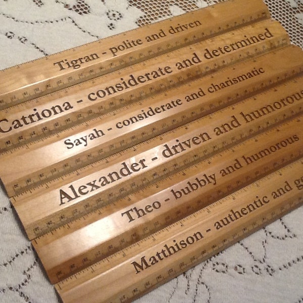 Hardwood Ruler - Engrave, Personalize, Customize - Affordable Gift Present for a Special Person Teacher Recognition Award