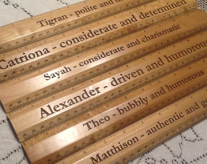 Hardwood Ruler - Engrave, Personalize, Customize - Affordable Gift Present for a Special Person Teacher Recognition Award