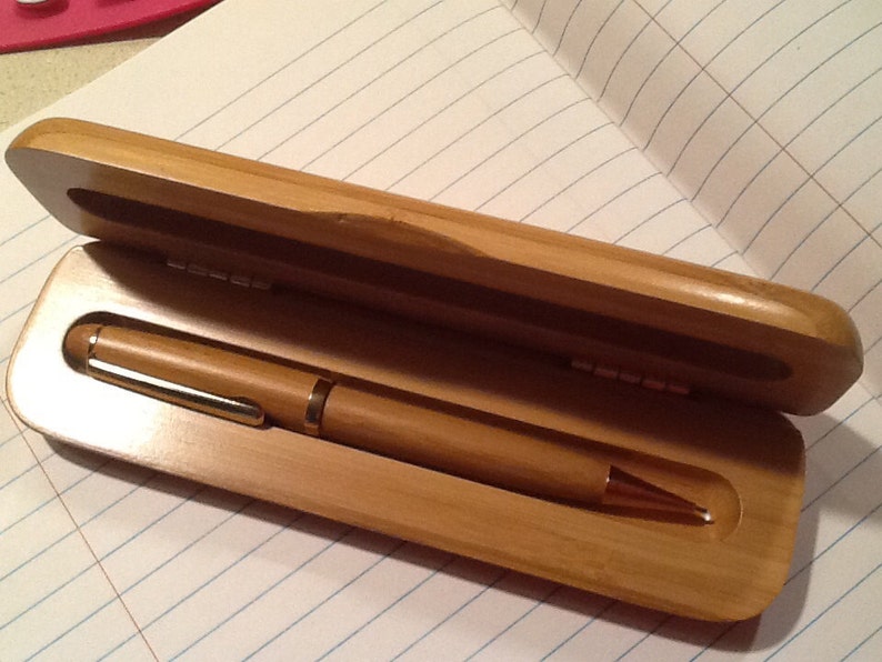 Personalized Bamboo Pen Mechanical Pencil & Case Engrave Etsy