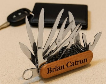 Multi-Function Knife Tool, Portable Folding Knife with Pliers, Scissors, Magnifying Glass, Pocket Camping Knife Set, Multi-Function