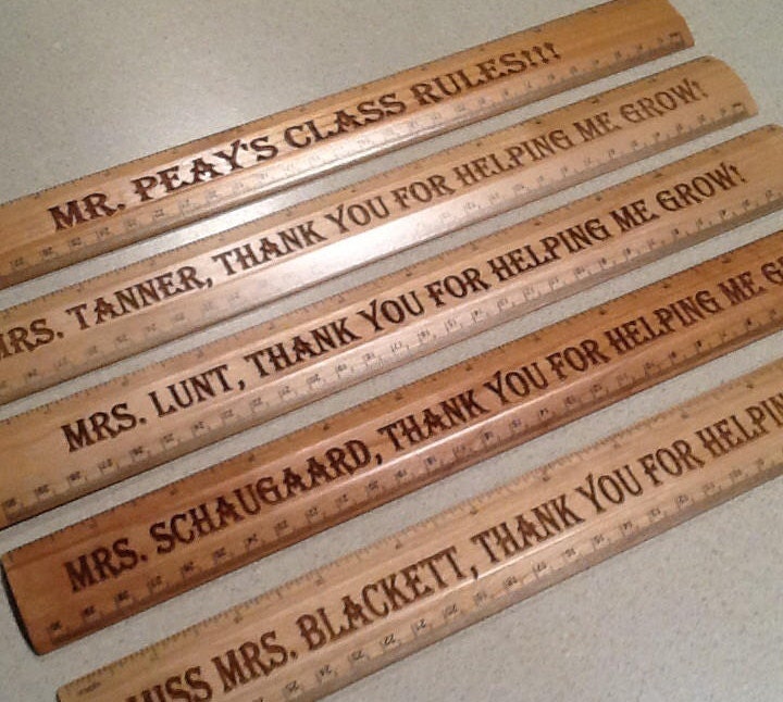 Hardwood Ruler Engrave Personalize Customize Affordable - Etsy