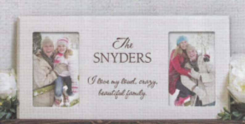 Faux Wood Split Photo Frame 3 Colors Engrave between the pictures anything you would like.