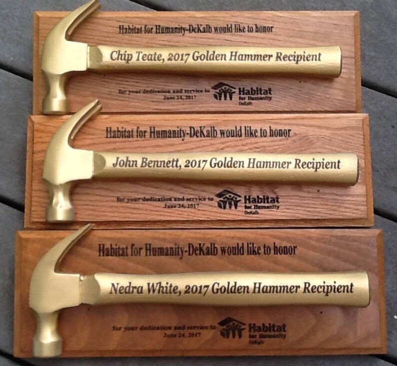 Personalized Award Plaque With GOLD Hammer Personalize Etsy