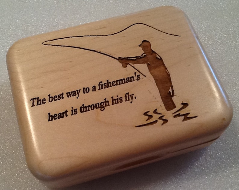 Personalized Fly Box for Fly Fishing Personalize, Engrave, Customize Great for your special fisherman image 3