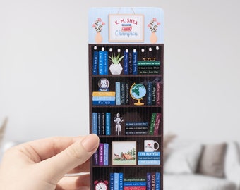 K.M. Shea/A.M. Sohma Bookcase Bookmark, 2x6 inch Laminated Bookmark, Fantasy Lover Bookmark, Bookcase Bookmark, Gift for K.M. Shea Fans