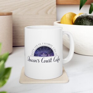 Queen&#39;s Court Cafe 11oz Mug, K.M Shea Magiford Inspired, Cafe Mug, Gift for Coffee Drinkers, Fantasy Mug
