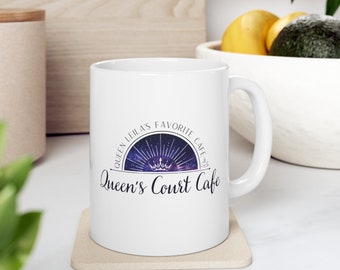 Queen's Court Cafe 11oz Mug, K.M Shea Magiford Inspired, Cafe Mug, Gift for Coffee Drinkers, Fantasy Mug