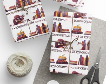 Papel de regalo: Una Navidad literaria, Papel de regalo para libros, Papel de regalo para amantes de los libros, Papel de regalo para bibliotecarios, Papel de regalo para ratones de biblioteca,