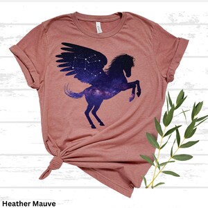 Heather Mauve Pegasus Star Constellation Shirt Bella+Canvas3001