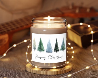 Christmas Trees Scented Candles, 9oz, Merry Christmas Candle, Christmas Gift, Christmas home decor, Unique Christmas Gift, Soy Candle