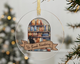 Enchanting Book Nookery Acrylic Ornament - Inspired by K.M. Shea's Magiford Urban Fantasy, Book Lover Christmas Ornament,