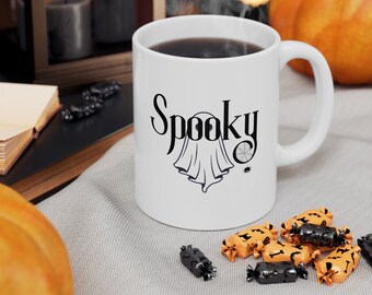 Spooky Ghost Halloween Mug, Cute and Scary, Halloween Mug, Halloween gift, Ghost Mug, Spooky cute Mug