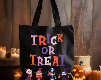 Halloween Kids Monster Trick or Treat Tote Bag, Halloween Costume Graphic Bag, Halloween Bag