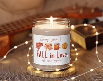 Every Year I FALL for You All Over Again" Fall-themed Soy Candle, 9oz, Fall Candle. Fall Scented Candle. Fall Gift