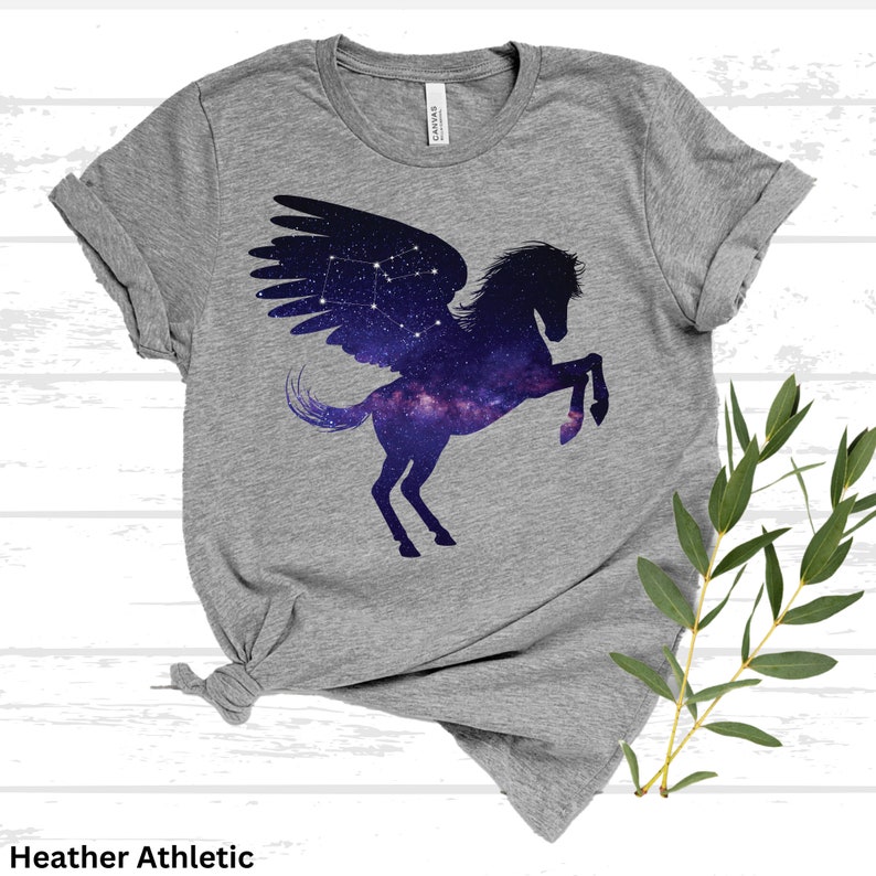 Athletic Heather Pegasus Star Constellation Shirt Bella+Canvas3001