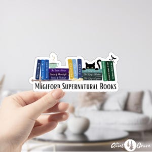 Magiford Supernatural Books Sticker, K.M. Shea Urban Fantasy books, Bookshelf sticker, Magiford Bookself, Bookish Sticker