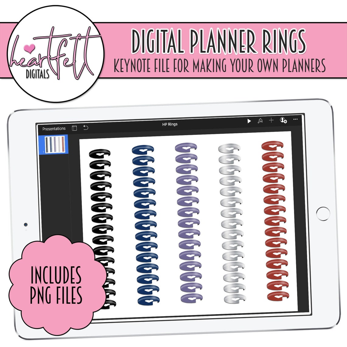 Digital Planner Rings Planner Rings Digital Rings Keynote Etsy
