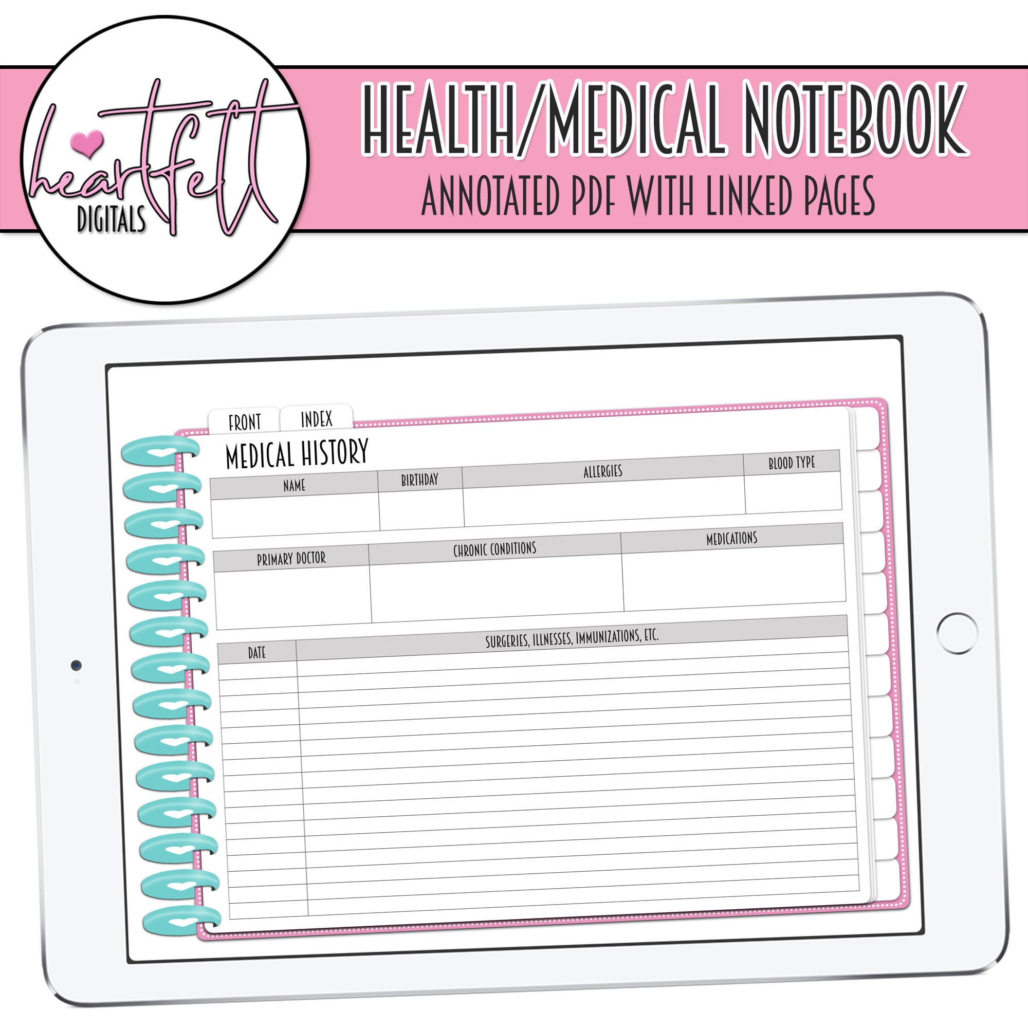 Notebook Digital Pink Health Notebook Digital Health Medical Notebook