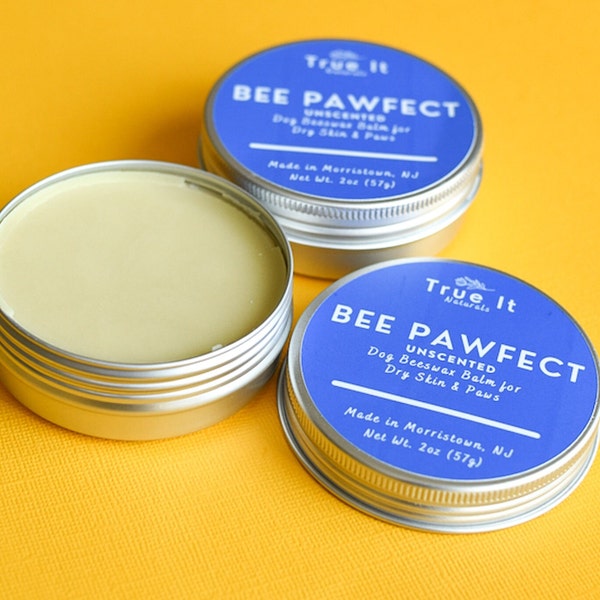 Organic Dog Balm - BEE PAWFECT - Unscented - Local Beeswax - 100% Natural - Paw Balm - Dry Skin - 2 oz