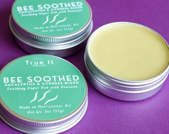 BEE SOOTHED Eucalyptus Chest and Sinus Rub 2oz - Beeswax Based. Organic Ingredients