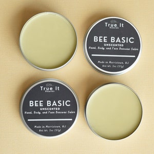 Unscented Bee Basic - Local Beeswax Salve - Organic - 100% Natural - Dry Skin - Healing Cream - Stretch Marks - Sensitive Skin - 2 oz