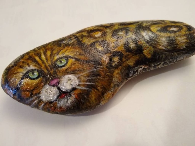 Spotted Cat Beautiful original one of a kind Acrylic on image 0