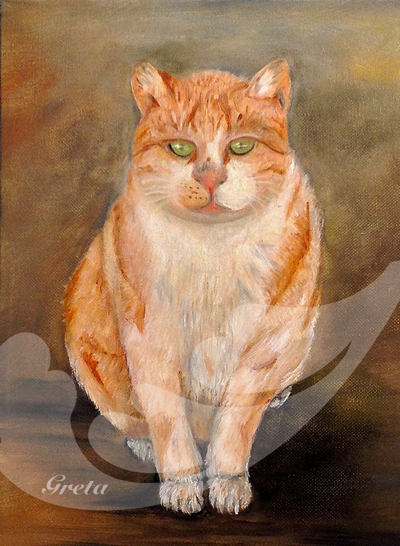 RED HAIRED CAT Beautiful original art work of a cat oil Etsy
