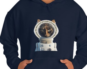 Sweatshirt pullover hoodie for cat lovers The best everyday hoodie with fun moon cat,