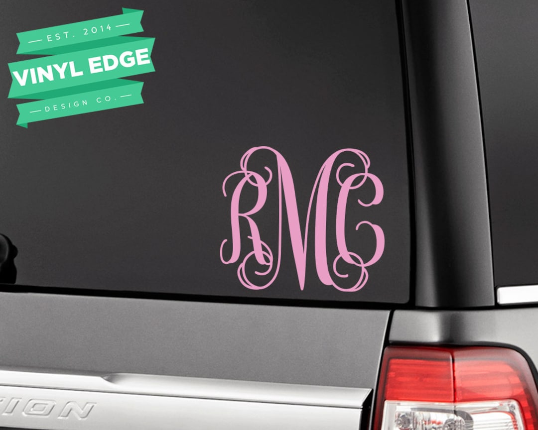 Monogram Car Decal Car Window Decal Monogram Decal Script Monogram Car Monogram Car Decal Custom