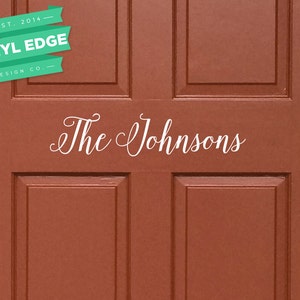 Last Name Front Door Vinyl Decal - Custom Front Door Name Vinyl - Vinyl Home Decor - Removable Vinyl Door Decal [DOOR0010]