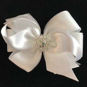 pearl bow barrette, pearl ribbon bow barrette for women