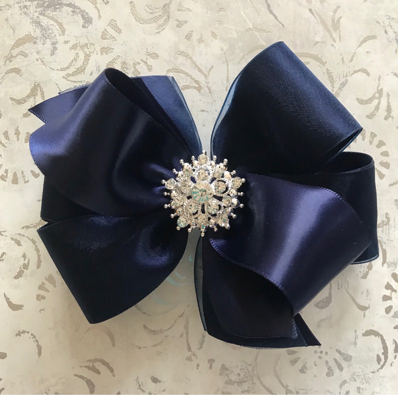 Red Black Organza 5-5 1//2 Inch Custom Made Boutique Hair Bow Choose Clip