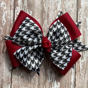 ALABAMA Bama hair bow headband Crimson Tide Roll Tide houndstooth University of Alabama football clip 4.5 inch BIG