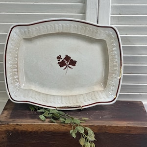Vintage Tea Leaf IRONSTONE PLATTER Stained John Edwards England