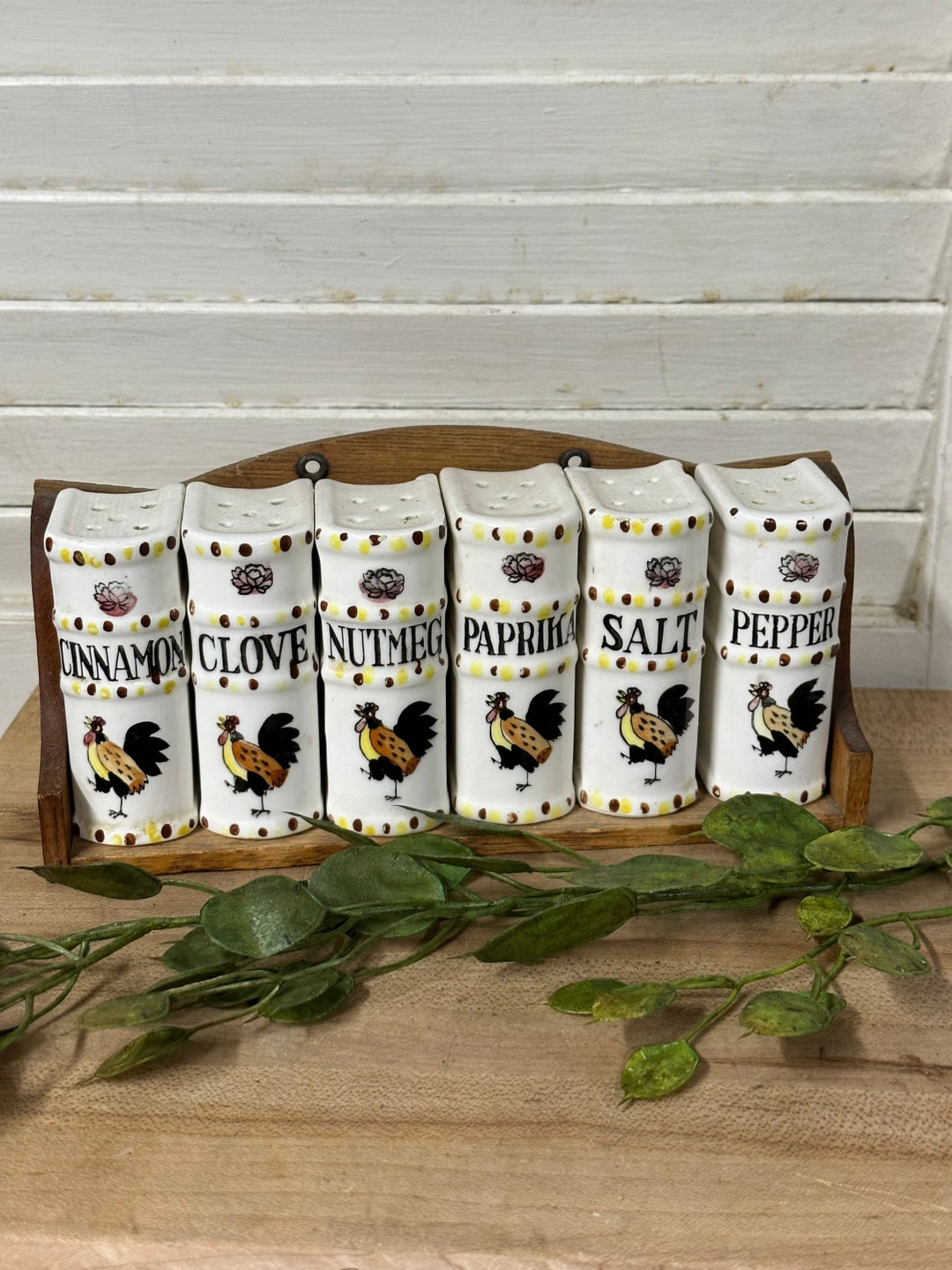 Vintage JAPAN SPICE RACK With Shakers Etsy