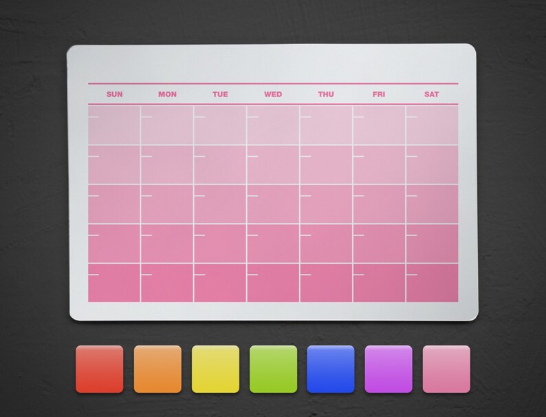 Pink Dry Erase Acrylic Calendar Acrylic Wall Calendar Etsy