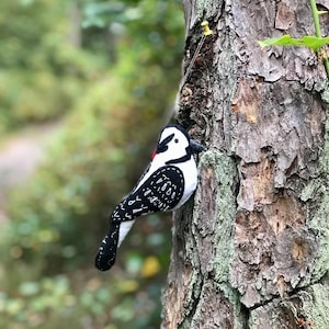 Downy Woodpecker, felt ornament, decoration and gifting