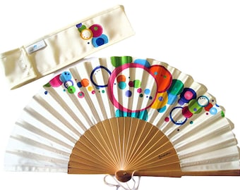 Hand Painted With Matching Sheath Fan bubbles | Etsy