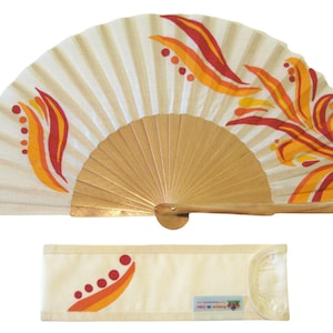 Hand painted with matching sheath Fan &quot;day sunny&quot;