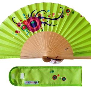 Spanish hand-painted fan with matching cover &quot;Fantasy&quot;