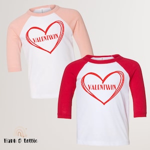 Valentwin Twin Valentines Day Set, Twins Valentines Day Outfit, Twin