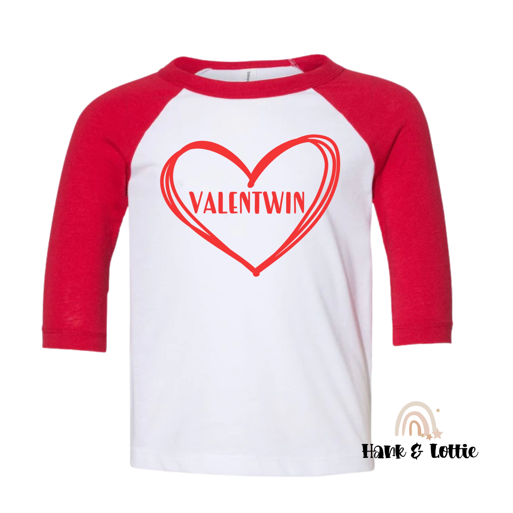Matching Half Heart White Valentines Day Twin T Shirt
