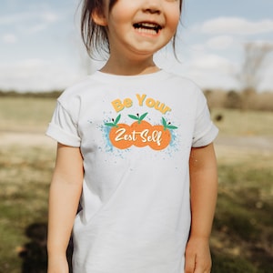 Be Your Zest Self, Orange Citrus Fruit Summer Youth Toddler Infant Kids Graphic T-Shirt, Twin Sibling matching, Summer Outfit LIttle Cuttie