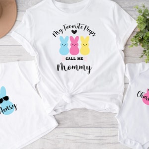 My Favorite Peeps Call me Mom, Family Easter Shirts for Kids, Adults, Youth and Toddler, Personalized Easter Peep T-Shirt, Family Matching