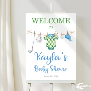 Editable Golf Little Putter Baby Shower Welcome Sign, It&#39;s a Boy, Golf Theme Preppy Little Golfer Poster Future Golfer SN2090