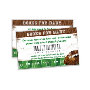 Voetbal babyshower boek aanvraagkaarten, babyjongen achterklep co-ed party, babybibliotheek bouwen digitale Instant Download BR2619