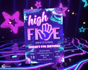 Video Invitation High Five Birthday Party Video Digital Evite, Digital Download