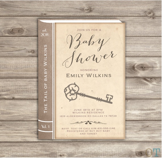vintage baby shower invitations story book old book invitation etsy